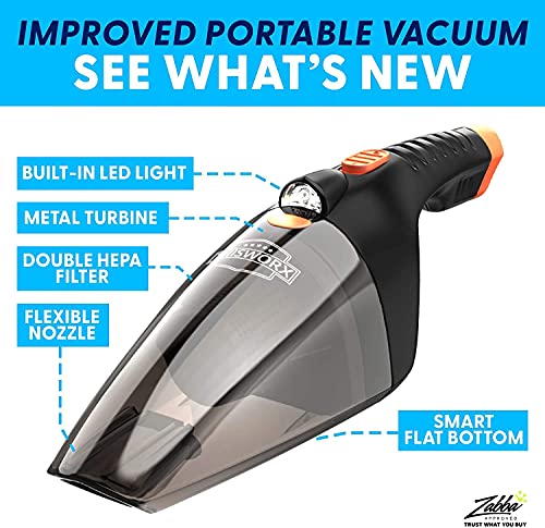Car Vacuum Cleaner - Portable, High Power, Handheld Vacuums w/ 3  Attachments, 16 Ft Cord & Bag - 12v, Auto Accessories Kit for Interior  Detailing 